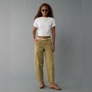 American Eagle Barrel Cargo Green Pants 2